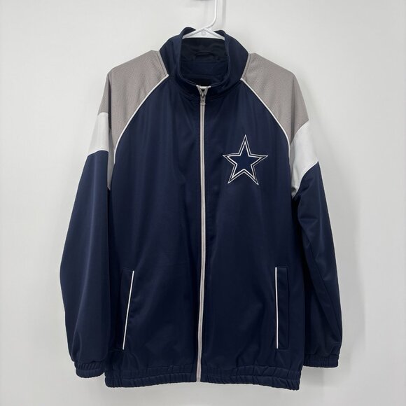 Dallas Cowboys NFL Men's Small Full-Zip Track Jacket America's Team Blue White - Picture 1 of 11
